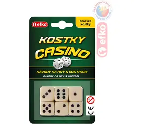 EFKO Hrací kostky Kasino / Keramika / 6 ks / 16 mm / od 3 let