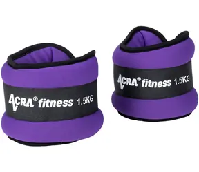 Acra Závaží na kotníky a zápěstí 1,5 kg fialová / 2 ks