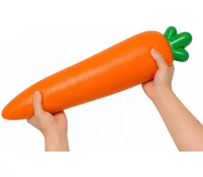 Mačkací strečová mrkev XL jumbo / Antistresová hračka / plast / 34 cm