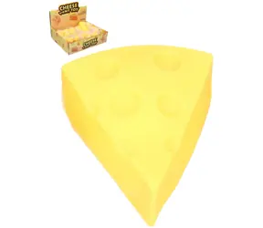 WIKY Antistresová hračka Sýr trojúhelník / Squeezy / žlutá / plast / 8 cm / od 3 let