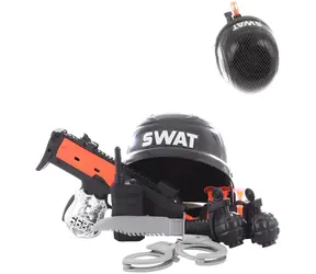ORION Policejní sada SWAT s helmou / Herní sada / Plast / Samopal, pouta, vysílačka / 3+