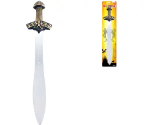 Meč rytířský 56 cm, bronzová rukojeť / Dětská zbraň / Plast / Na kartě / od 3 let