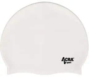 ACRA Plavecká čepice silikonová bílá / 100% silikon / vysoká elasticita