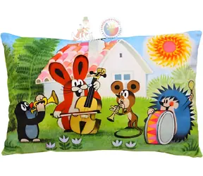 MORAVSKÁ ÚSTŘEDNA Polštář Krtek Kapela / 45 x 30 cm / mikrovelur / od narození