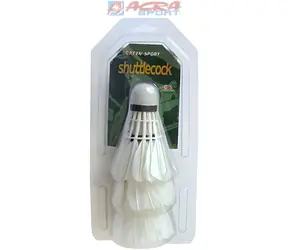 Acra Badmintonové košíčky péřové bílé / Letky / 3 ks / 9 x 18 cm