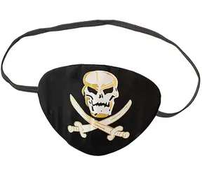 Pirátská klapka přes oko / Karnevalový doplněk / Piráti / 12 cm