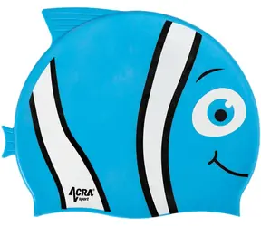 ACRA Nemo Dětská koupací čepice modrá / Silikon