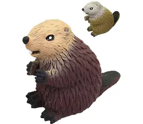 MADE Antistresový bobr natahovací / Antistresová hračka / Guma / 7 cm / hnědá, béžová / od 3 let