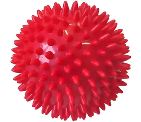 Acra Masážní míček ježek 7,5 cm červený / Masážní pomůcka / plast
