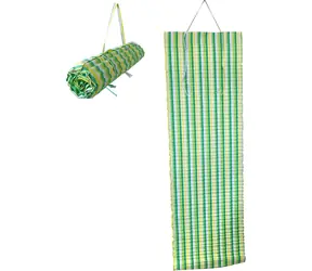 ACRA Lehátko plážové rolovací zelené pruhované / 170 x 55 x 1,5 cm / srolované 55 x 9,5 cm