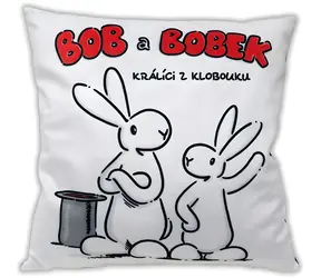 MORAVSKÁ ÚSTŘEDNA Polštář Bob a Bobek bílý / 30 x 30 cm / 100% polyester