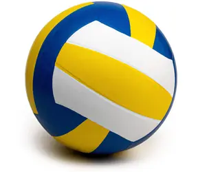 ACRA Míč volejbalový Rubber Volleyball bílo-žluto-modrý / Velikost 5 / Guma / 260-280 g