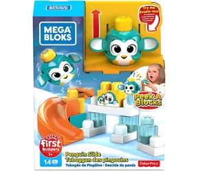 MEGA BLOKS Stavebnice Peek A Blocks Velká skluzavka / 13 dílků + zvířátko / od 12 měsíců