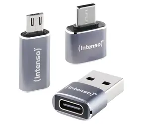 Intenso Mix480 šedá / Sada adaptérů USB / USB-C na USB-A, USB-A na USB-C, USB-C na microUSB / USB 2.0