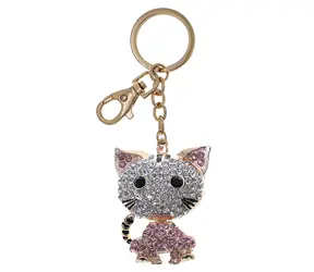 PINK Přívěsek na klíče zlatá kočka / Klíčenka / 11x3,8 cm / 45 g