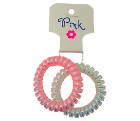 PINK Gumičky do vlasů růžová, perleťová / 2 ks / od 3 let