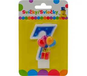 SPARKYS Narozeninová svíčka s balónky č. 7 / Párty dekorace / 1 ks