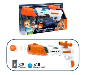 SPARKYS Pistole na pěnové míčky / Dětská zbraň / 34 cm / 12 nábojů / od 6 let