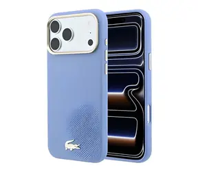 Lacoste Champs Elysees MagSafe Kryt pro iPhone 18 Pro Max modrá / Kryt / PU kůže / Zlaté logo