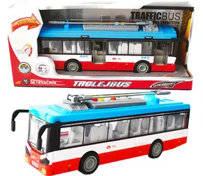 SPARKYS Trolejbus na setrvačník červený / Světlo a zvuk / od 3 let