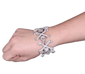 SPARKYS Náramek lebky a kosti / Karnevalový doplněk