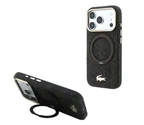 Lacoste PVC Semi Wrap Blend Ring Stand světle zlatá / Zadní kryt / iPhone 18 Pro Max / MagSafe