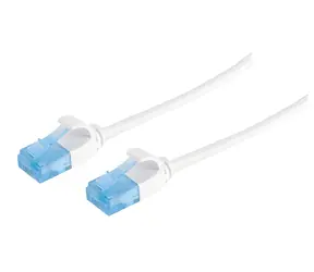 SCONN Patch kabel Cat6 plochý bílý 0,3 m / Patch kabel / U/UTP / Slim