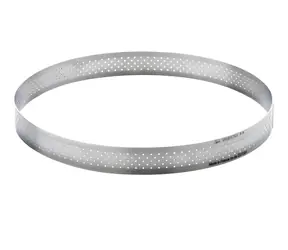 De Buyer Kruh na tartu 18,5 cm / Forma na pečení / nerezová ocel / perforovaný / průměr 18,5 cm