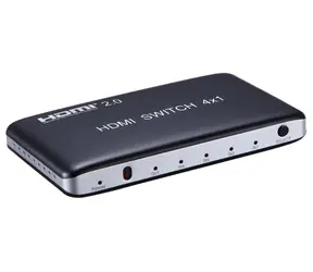 PremiumCord HDMI switch 4:1 černá / HDMI přepínač / plastový / 4K 60Hz / dálkové ovládání / HDCP 2.2