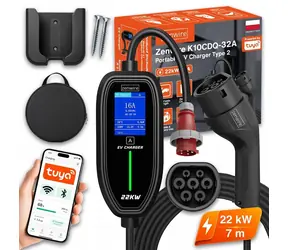 Zenwire K10CDQ-32A / Mobilní nabíječka EV / 22 kW / 32A / Typ 2 / 7 m kabel
