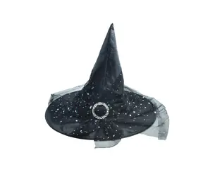 MFP Klobouk čarodějnický černý / Karnevalový doplněk / Textil / 44 x 34 cm / od 14 let