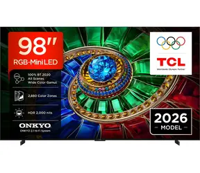 98" TCL 98RM7L titanová / Televize / 4K UHD / RGB-Mini LED / 144Hz / Google TV / Dolby Vision