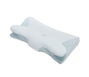 Powerton ERGO LUNIA bílo-světle modrá / Ergonomický polštář / PU pěna / snímatelný povlak / 640x350x120 mm