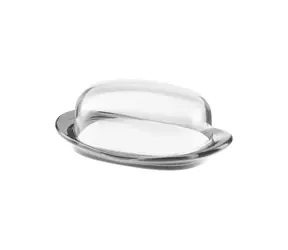 Guzzini Everyday šedá / Dóza na máslo / Průhledné víko / 20 × 12,3 × 7,5 cm / SAN, SMMA, PP