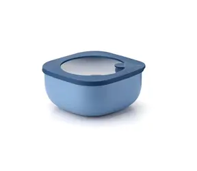 Guzzini ECO STORE&MORE dóza na potraviny modrá / Dóza na potraviny / 975 ml / nízká čtvercová / stohovatelná