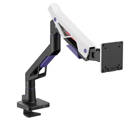 Powerton ERGO STRYNX bílo-černá / Držák pro monitor / 24-57" / VESA 75x75-200x200 / nosnost 30 kg / plynová pružina