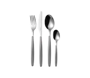 GUZZINI Sada příborů MY FUSION šedá / 24 ks / nerezová ocel / ABS rukojeti / do myčky
