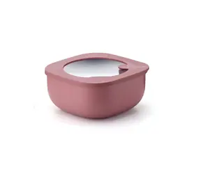 Guzzini ECO STORE&MORE dóza na potraviny červená / Dóza na potraviny / 975 ml / nízká čtvercová / stohovatelná