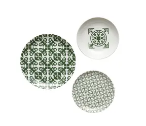 Guzzini LE MAIOLICHE zelená / Jídelní souprava / porcelán / 18 ks / pro 6 osob