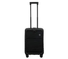 Bric's Ulisse 55 cm černá / Kufr / Spinner / USB konektor / přední kapsa