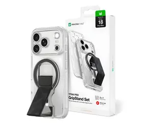 AmazingThing Titan Pro Lens Stand Set transparentní / Kryt / Apple iPhone 18 Pro Max / MagSafe / ochrana objektivu