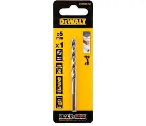 DeWalt Vrták do kovu HSS 5x86 mm / Vrták / Průměr 5 mm / Délka 86 mm / 1 ks