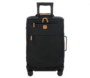 Bric's Kufr 55 cm černá / Kufr / Nylon / 4 kolečka 360° / kožené detaily / teleskopická rukojeť