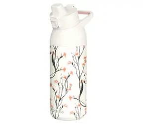 Quokka Tide wild flowers / Sportovní láhev / Nerezová / 700 ml / S pítkem