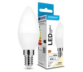 Modee LED žárovka svíčka E14 4,9W / Žárovka / náhrada za 40W / studená bílá 4000K / 470 lm