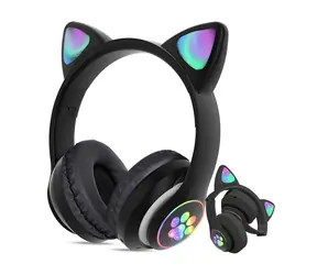X-SITE CAT černá / Sluchátka / Bluetooth / Skládací / Svítící