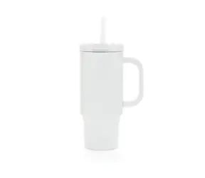 XD Design Uzavíratelný termohrnek s brčkem 480 ml bílá / Termohrnek / nerezová ocel / dvojitá stěna / BPA free