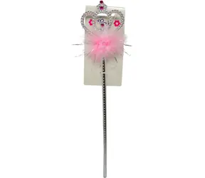 SPARKYS Kouzelná hůlka s růžovým peřím / Karnevalový doplněk / Plast / 30 cm