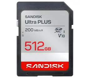 SanDisk Ultra Plus SDXC 512GB / Paměťová karta / Class 10 / UHS-I / čtení: až 200 MB/s