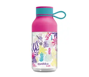 Quokka Ice Kids zebra 430 ml / Dětská láhev / poutko / tritan / bez BPA